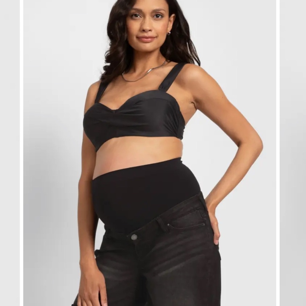 Seraphine Over the Bump Denim Maternity Shorts - Picture 3 of 14